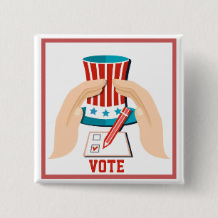 Vote Red Presidential Election 2 Inch Square Button