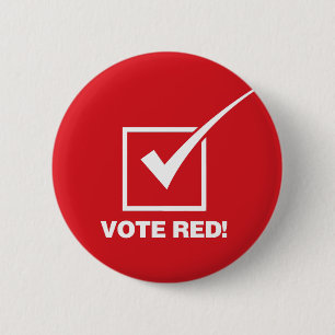 Vote Red - Solid 2 Inch Round Button