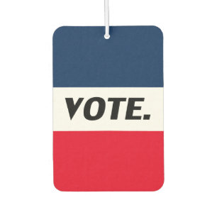 Vote red white and blue modern typography air freshener