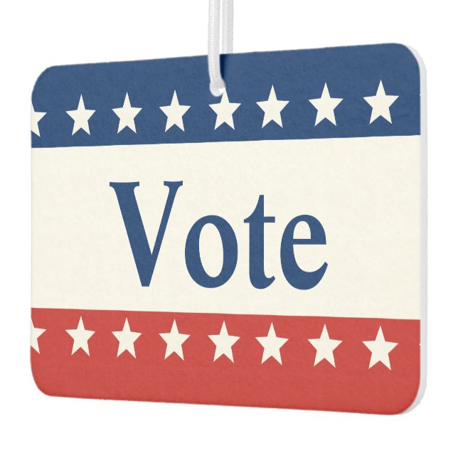 Vote Red White and Blue Patriotic with Stars Air Freshener (Left)