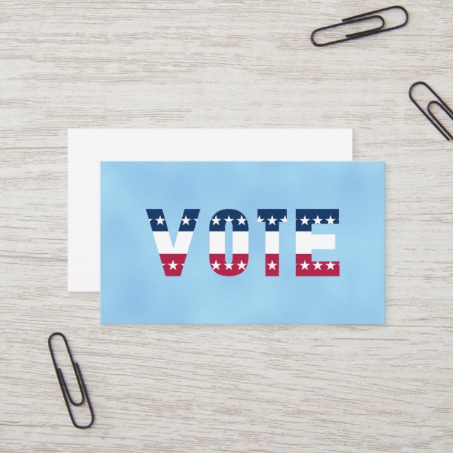 VOTE Red White and Blue (Stars) Business Card (Front/Back In Situ)
