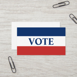 VOTE Red White and Blue Stripes Business Card