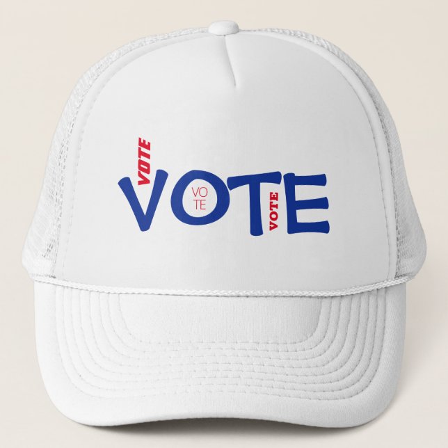 Vote Red White and Blue Trucker Hat (Front)