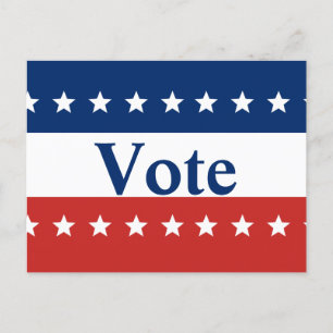 Vote Red White and Blue with Stars Postcard