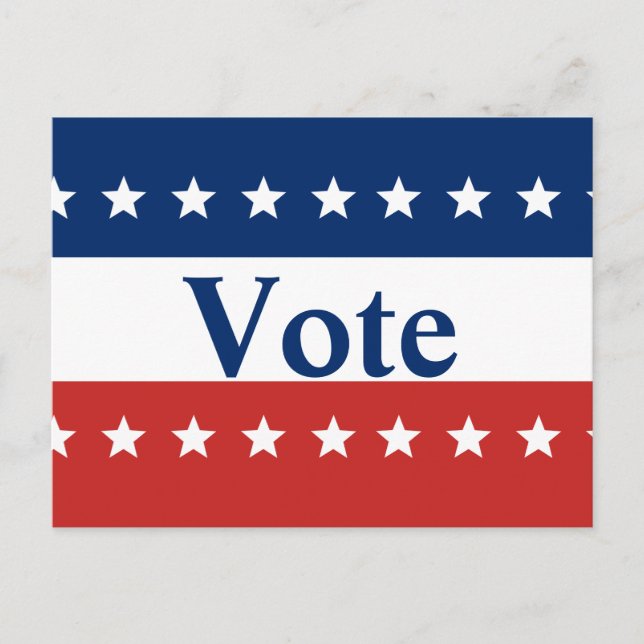 Vote Red White and Blue with Stars Postcard (Front)