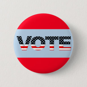 VOTE Red, White, Blue 2 Inch Round Button