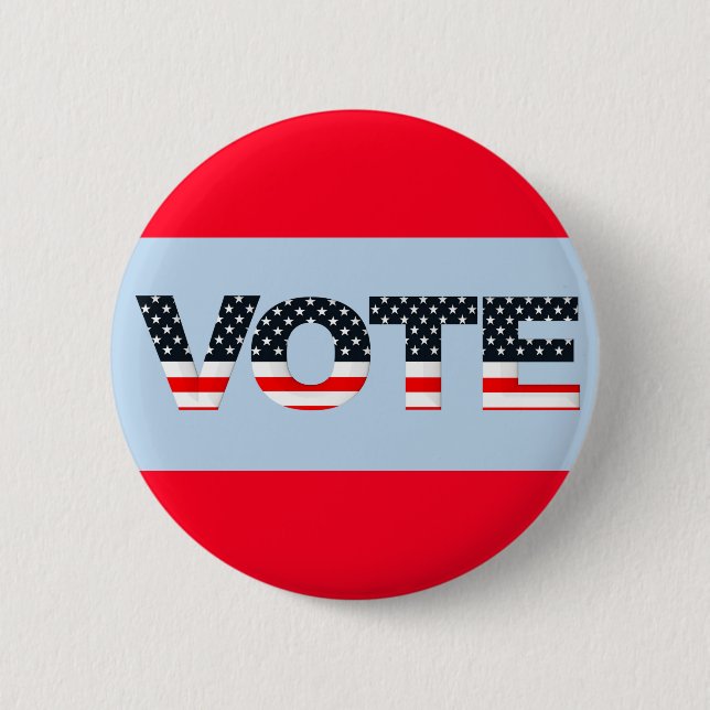 VOTE Red, White, Blue 2 Inch Round Button (Front)
