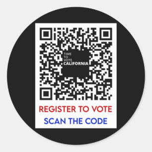 Vote - Register To Vote Ca Classic Round Sticker
