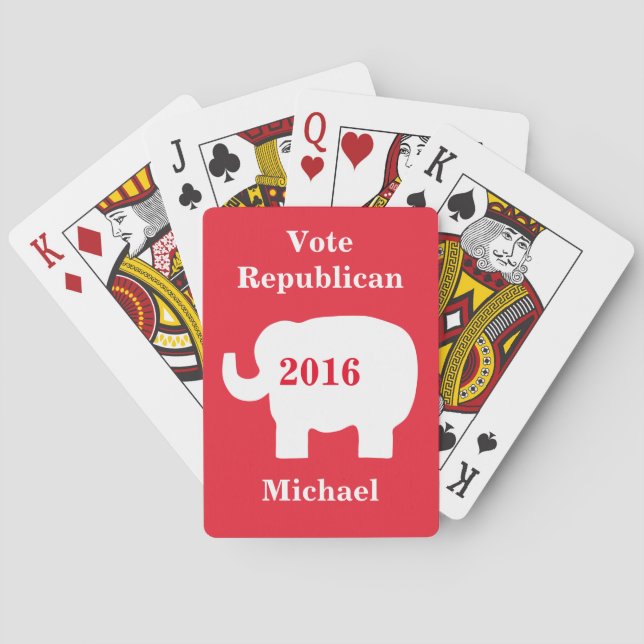 Vote Republican 2016 Name Personalized Poker Playing Cards (Back)