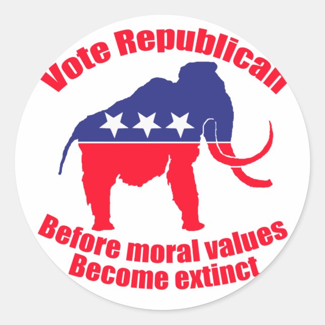 Vote Republican Classic Round Sticker (Front)
