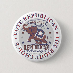 Vote Republican Elephant Button