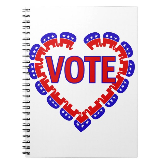 vote republican elephant notebook (Front)