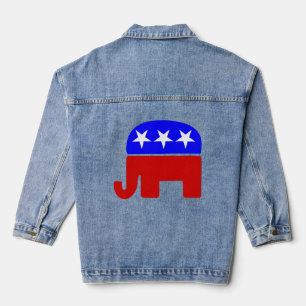  vote republican elephant politics election denim jacket