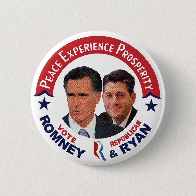 Vote Republican Romney & Ryan 2 Inch Round Button (Front)