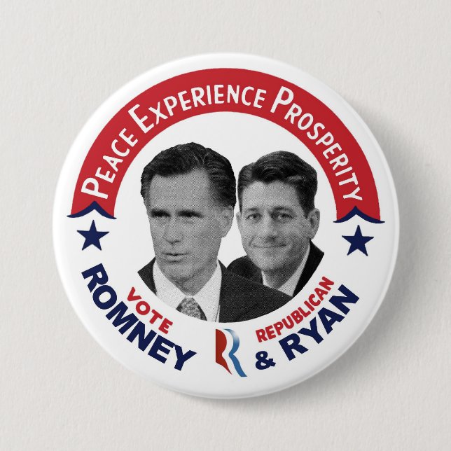 Vote Republican Vote Romney & Ryan 3 Inch Round Button (Front)