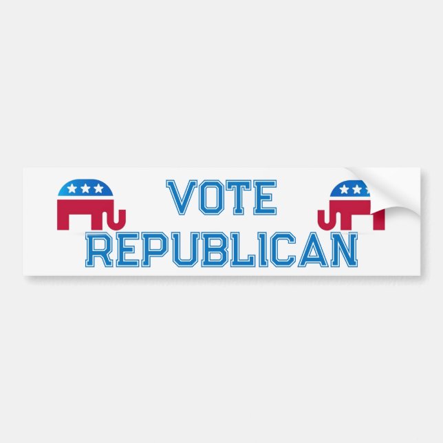 Vote Republican with Elephants Bumper Sticker (Front)