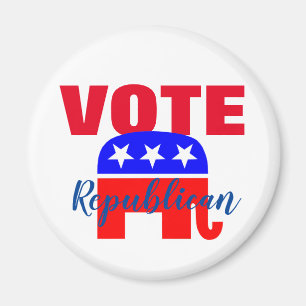 VOTE Republican with Patriotic Elephant Magnet