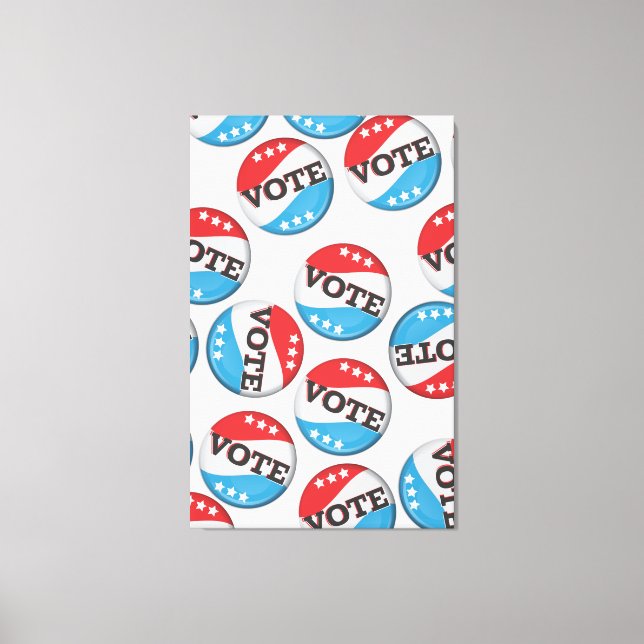 Vote Retro Badge Canvas Print (Front)