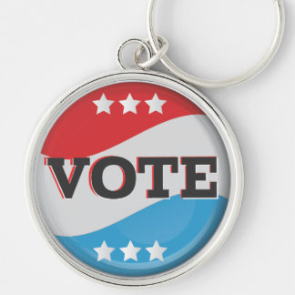 Vote Retro Badge Keychain