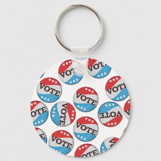 Vote Retro Badge Keychain (Front)
