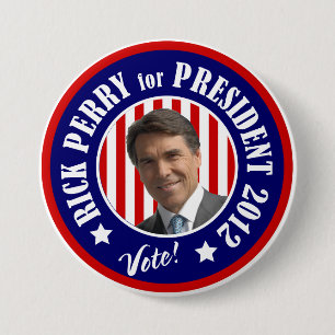 Vote Rick Perry for President 2012 3 Inch Round Button