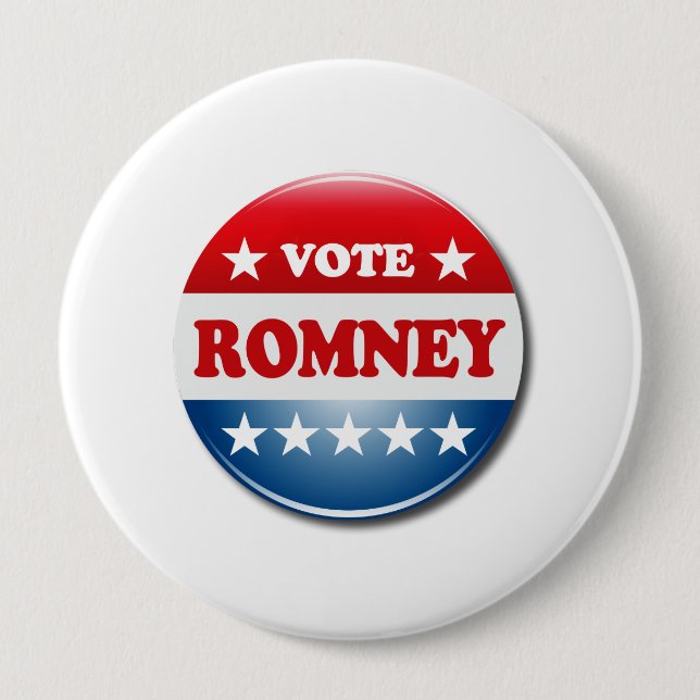 VOTE ROMNEY 4 INCH ROUND BUTTON (Front)