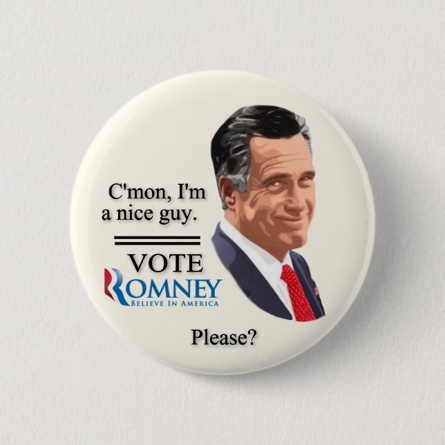 Vote Romney Please? 2 Inch Round Button (Front)
