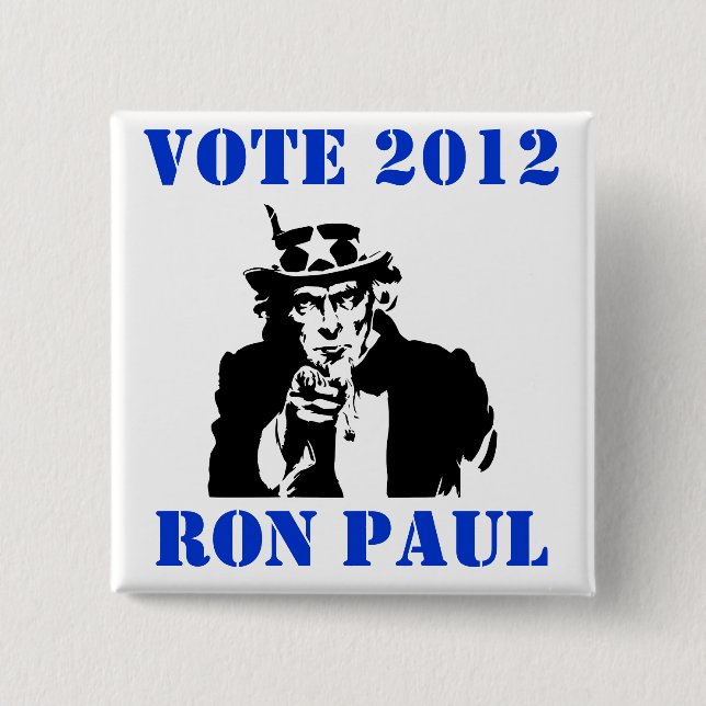 VOTE RON PAUL 2012 2 INCH SQUARE BUTTON (Front)