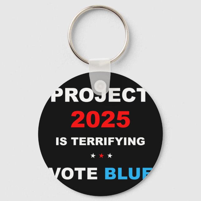 Vote Save Democracy Stop Project 2025 1  Keychain (Front)