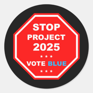Vote Save Democracy Stop Project 2025 Classic Round Sticker