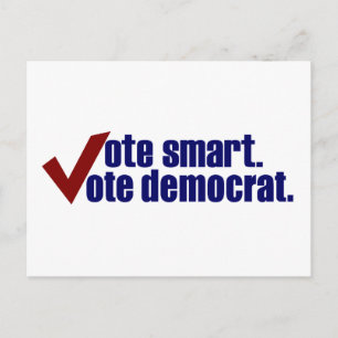 Vote Smart Vote Democrat Postcard