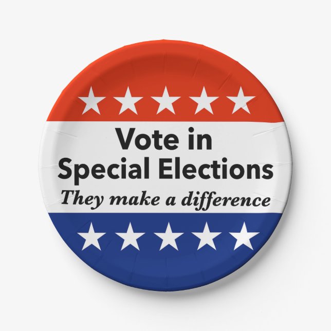 Vote Special Elections Paper Plate (Front)