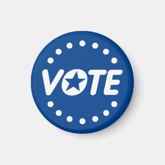 VOTE Star Polka Dot Custom Colors White Blue Magnet