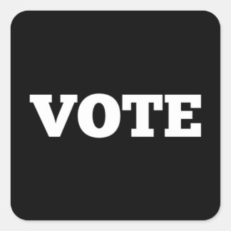 Vote Sticker on Black Background