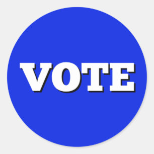 Vote Sticker sur l'Arrière - plan bleu