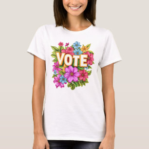 VOTE T-shirt Floral Jaune