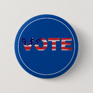 Vote Text In Flag Colors 2 Inch Round Button