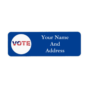 Vote Text In Flag Colours Blue