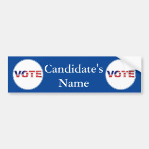 Vote Text In Flag Colours Blue Bumper Sticker
