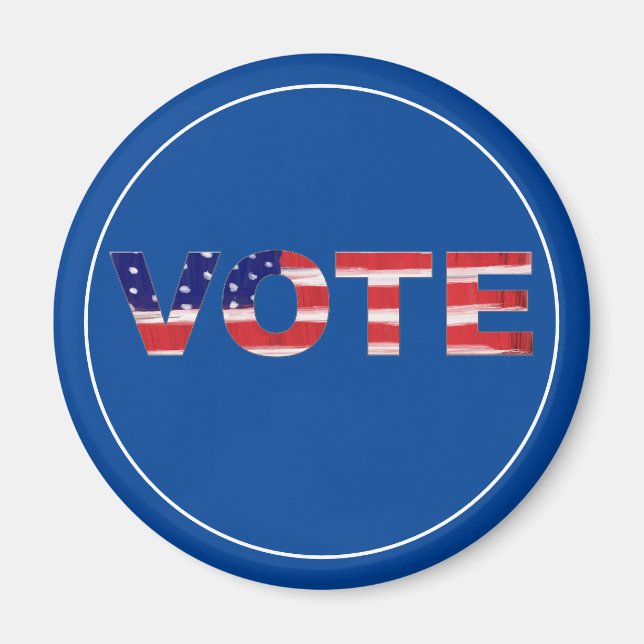 Vote Text In Flag Colours Magnet (Front)