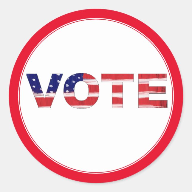 Vote Text In Flag Colours Red Classic Round Sticker (Front)