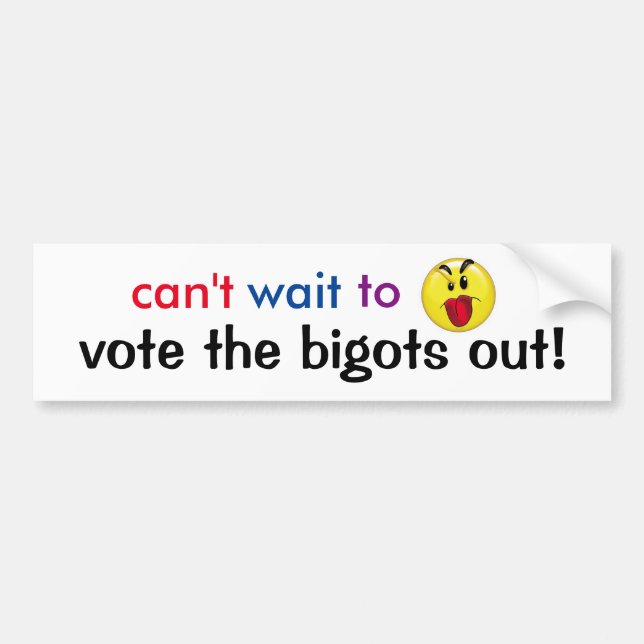 vote the bigots out bumper sticker (Front)