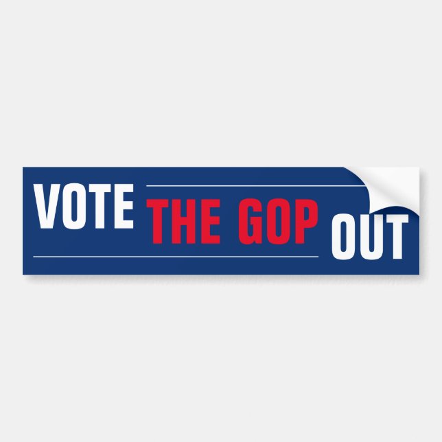 Vote the GOP Out Red White Blue Bumper Sticker (Front)