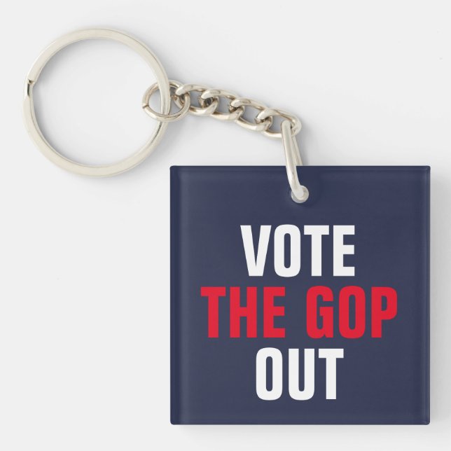 Vote the GOP Out Red White Blue Political Keychain (Front)