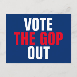 Vote the GOP Out Red White Blue Template Political Postcard
