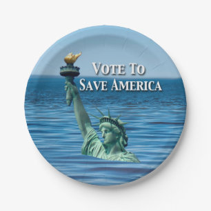 Vote to Save America This Election Paper Plate