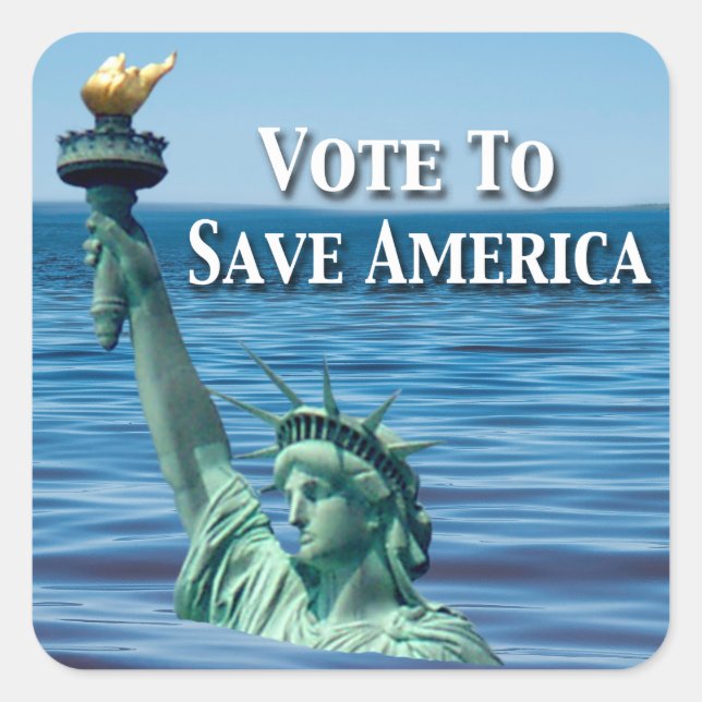 Vote to Save America This Election Square Sticker (Front)