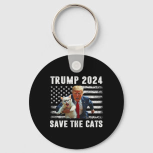 Vote Trump 2025 Funny Save The Cats Keychain