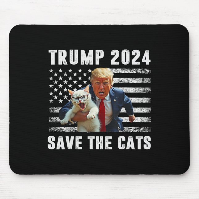 Vote Trump 2025 Funny Save The Cats  Mouse Pad (Front)