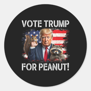 Vote Trump For Peanut The Squirrel 2 Classic Round Sticker
